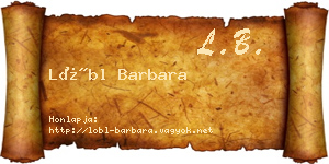 Lőbl Barbara névjegykártya